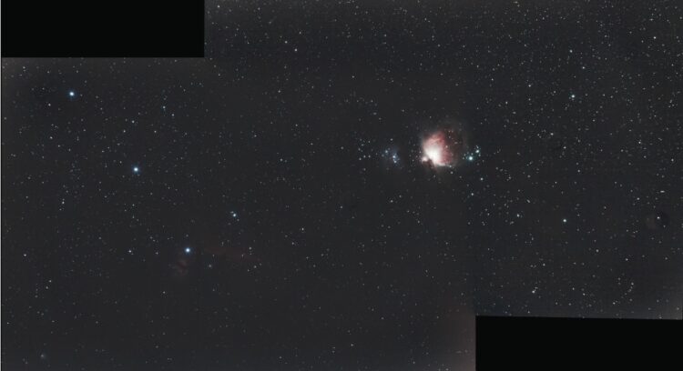 Mijn eerste mozaiek met Astro Pixel Processor van het gebied rond de gordel van Orion, waar naast Al