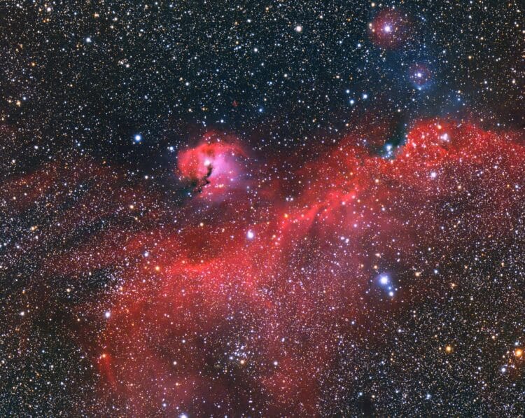 De in in maart 2016 gemaakte RGB met Canon 6Da was toe aan een verdieping met Ha. Op 17,18,19 en 2