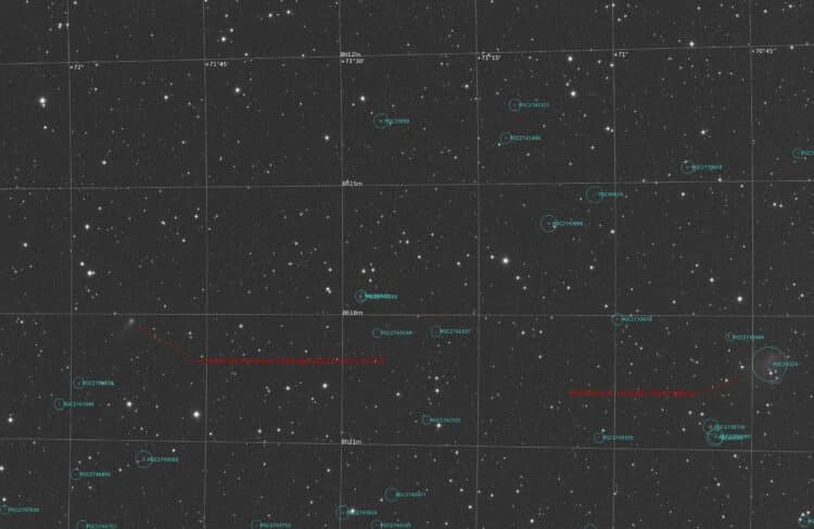 Dit is de helderste komeet van dit moment….. C/2016 N6 Panstarrs is momenteel mag 12.8 met een