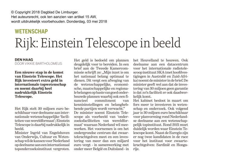 Nederland is zich voor aan het bereiden?DDL-20180503-02008HE005