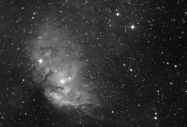 Nee hoor, uit Borger. 12nm Ha 70x120s 10″f/4 ASI1600 cropped Sh2-101 Tulip NebulaTulpCroppedVe