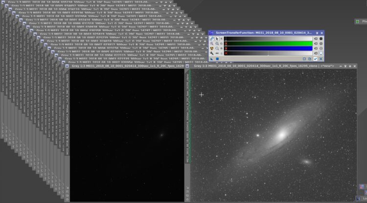 M31 is toch wel het ideale object qua beeldvulling van de QHY16200 CCD in combinatie met 550 mm bran