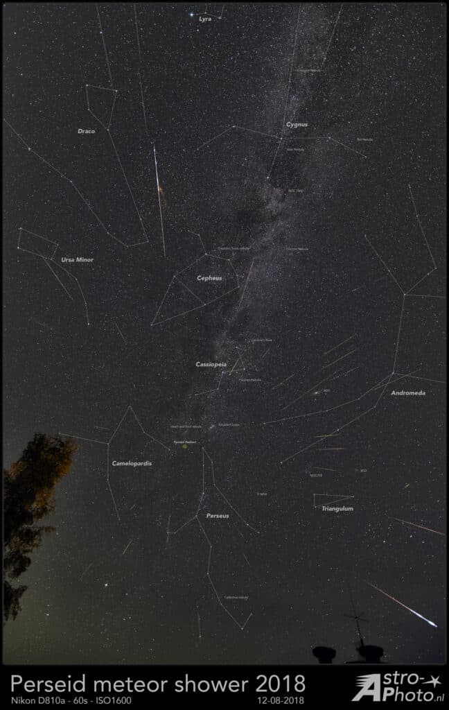 Op de avond van de 12e tot en met 13 augustus heb ik de perseïden meteorenregen vanuit Steinborn in