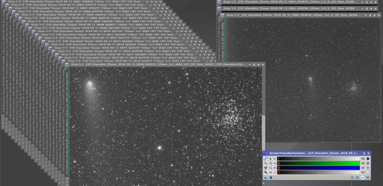 Een hele serie van 21P vlak naast M37, dit keer een set met RGB en de rest Luminance. Genoeg om een 