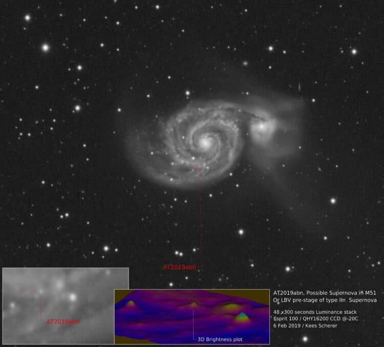 Dit is 48x 300 sec Luminance op 6 februari 2019. Vreemd om een individuele ster op 21 miljoen lichtj