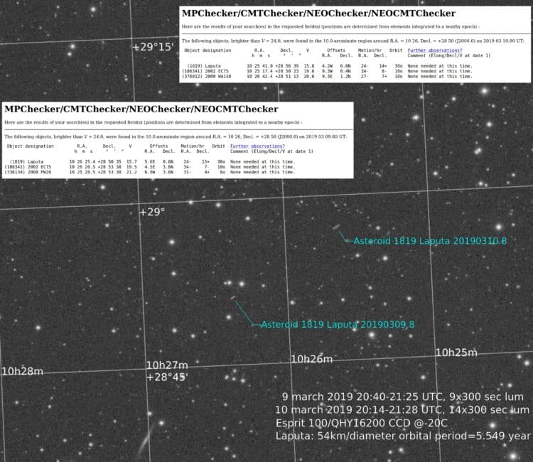 Bijvangst bij vervolgopnamen van Supernova 2019np in NGC3254. Ik maak altijd een “no reject