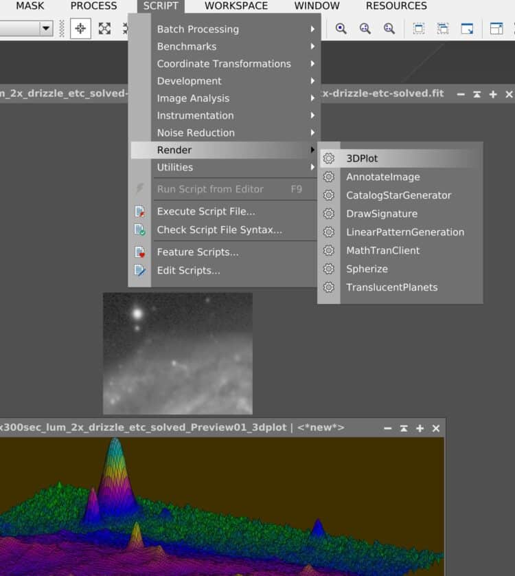 Met Pixinsight (script, render, 3Dplot). Wel op een preview doen, anders wordt het plaatje erg groot