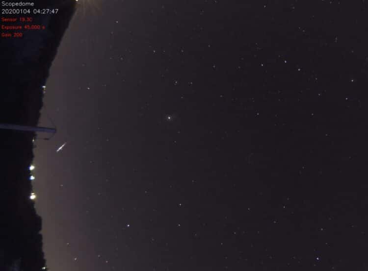 Op mijn Allsky video staan 2 “gebeurtenissen” 1 duidelijke meteoor net boven de horizon 