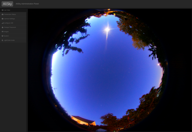 Eerste testjes met AllSky in de nacht:Capture