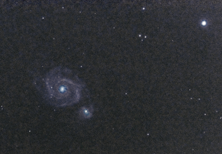 Tweede resultaat in het donker, geschoten met de TS 80 / 480 mm APO, de RPi camera op de CGEM mount.