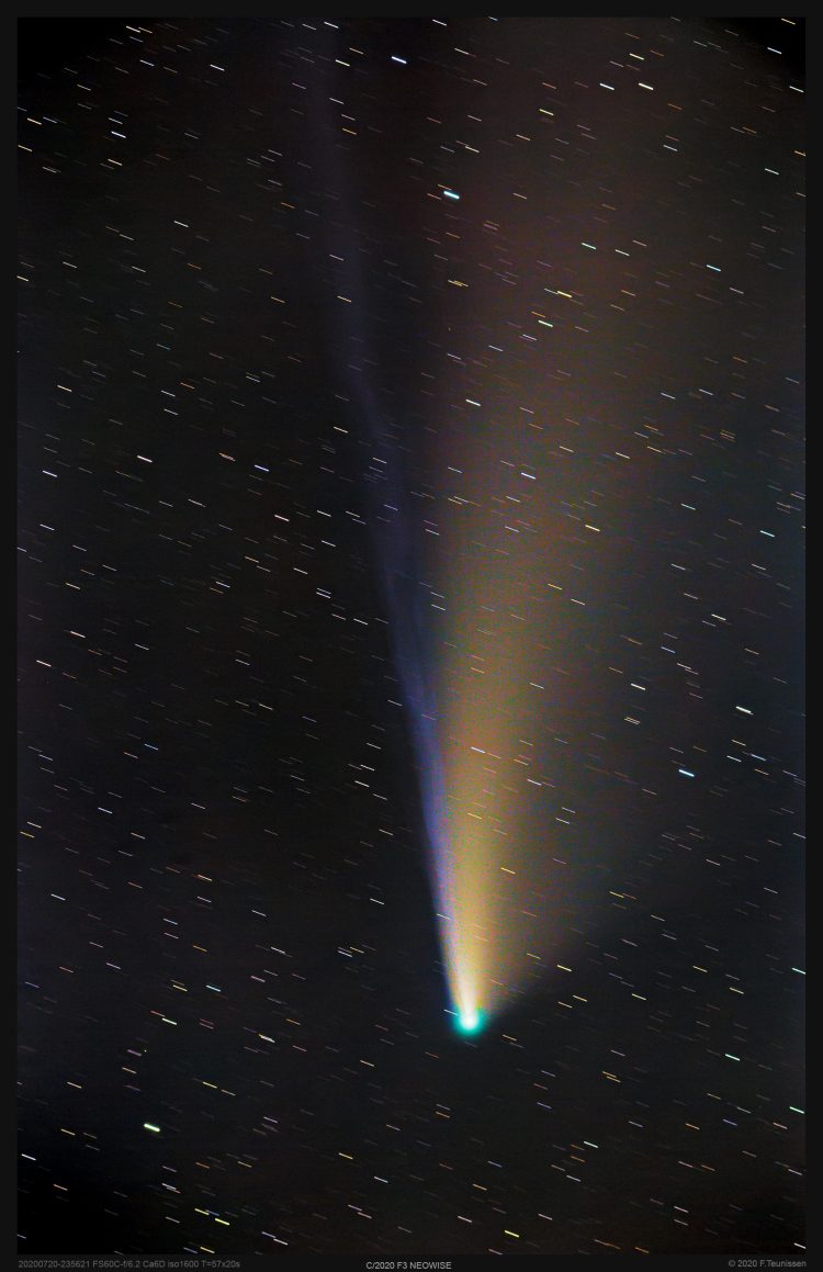 C/2020-F3 NEOWISE met Takahashi FS60C+Ca6D In de nacht van 20 op 21 juli ben ik ergens in de Ooijpol