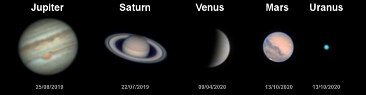 Gisteren voor iemand op AF een afbeelding gemaakt met daarop de planeten Jupiter, Saturnus, Venus, M