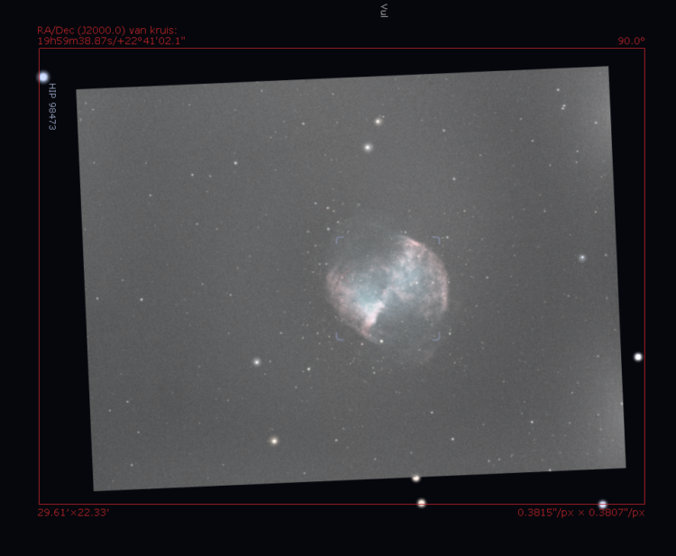 Hoi Rob, ik heb in Stellarium dezelfde uitsnede gemaakt als jij met de RC10, daarbij ervan uitgaande