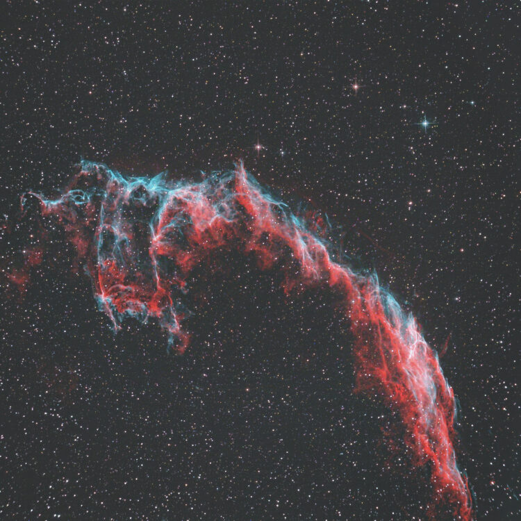 In de nacht van 21 juli 2020 maakte ik deze opname van NGC 6992 of wel de Sluiernevel met de Boren S