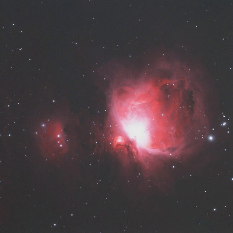 Ik wou nog graag een opname maken van de Orion nevel of wel M 42 en NGC 1977. Veel tijd om op te nem