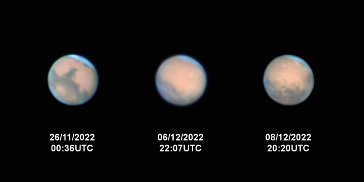 Gisteren (8 december 2022) was het dan zover: Mars was in oppositie. Tijdens een oppositie staan de
